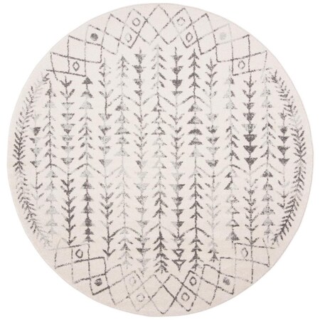 Safavieh 3 x 3 ft. Tulum Power Loomed Round Area Rug; Ivory & Grey TUL262A-3R